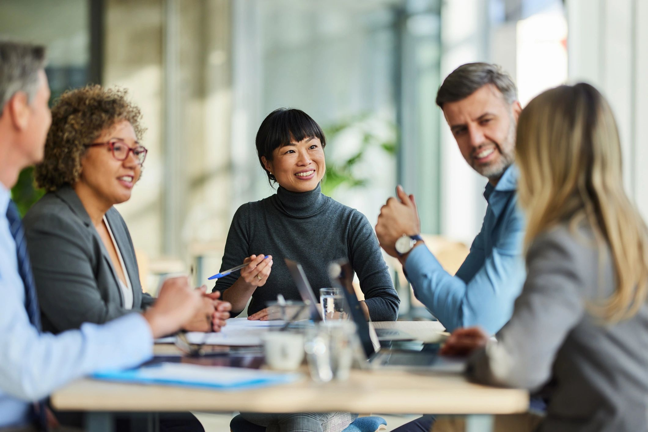 Business team collaborating during an office meeting